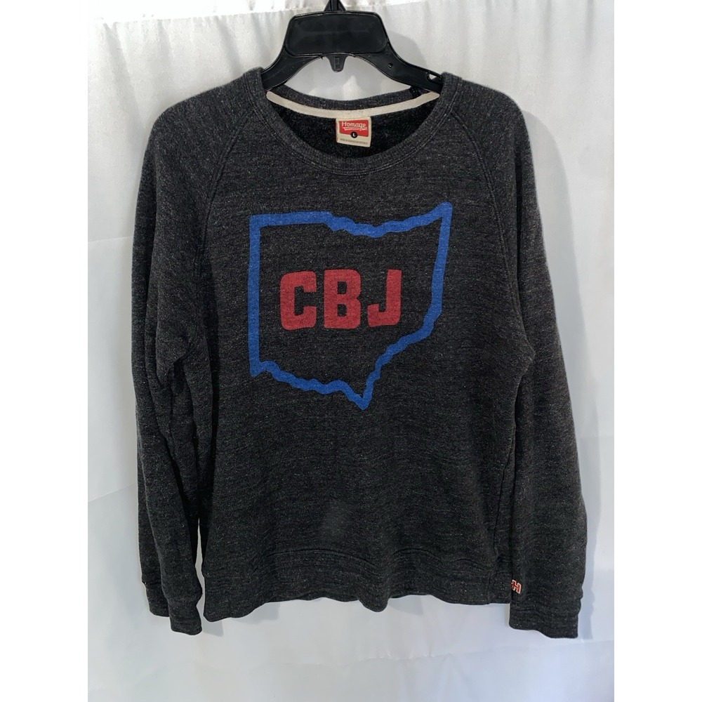 Homage Columbus Blue Jackets CBJ Ohio Outline Hockey Sweatshirt Large